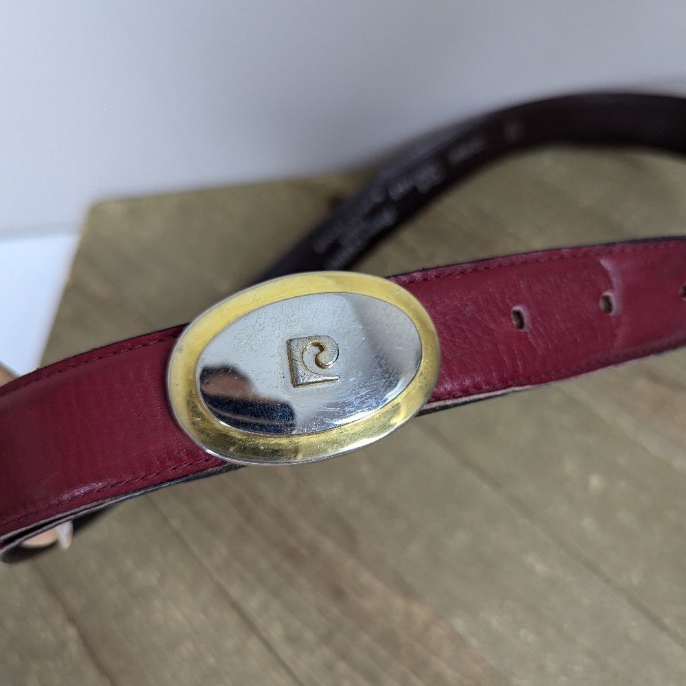 Vintage Pierre Cardin Leather Belt – Adjustable 29.5"–33.5" – Made in France